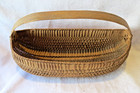 Vintage Old Antique Primitive Oak Splint Half Buttocks Wall Basket