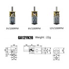 Ga12-n20 Dc 3v 6v 12v Micro Electric Gear Motor Speed Reduction Metal Gearbox