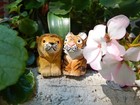 Tiger Figurine Decor Statue Sculpture Wood Cake Top Wall Art Big Cat King Bengal