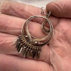 Vintage Mexico 925 Sterling Silver Tribal Dangle Earrings Set