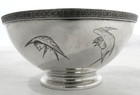 Wonderful Vintage Tiffany   Co Sterling Silver Aisan Engravings Rice Bowl