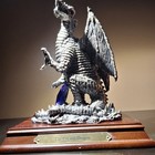 Myth And Magic The Crystal Dragon A  G  Slocombe Pewter Heavy 6  Wapw Wood Base 