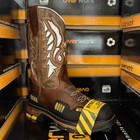 Mens Steel Toe Work Boots With Square Toe Western Ranch Heavy Duty Cafe Botas