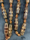Tibetan Agate Dzi Ritual Implement Beads W agate Dzi 9eyed Bead Pendant Necklace