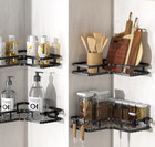 Triangular Corner Shower Caddy Shelf Bathroom Storage Holder Organizer Rack