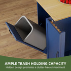 Kitchen Island With Drop Leaf   Power Outlets  Rolling Island With Wheels  Blue