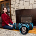 Petlike Cat Tunnel For Indoor Cats Collapsible Pop-up Pet Tube Y-way  Black