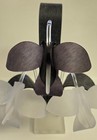 Vintage Mcm Lily Black And Clear Frosted Lucite Sculpture Floral Centerpiece