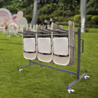 Folding Table Chair Cart Table Storage Rack Desk Chairs Cart Trolley For 42pcs