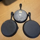 3 Decorative Miniature Cast Iron  Farmhouse Skillets - 3pc Lot - Rustic Farmhous