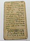   1910 T58 Fish Series Sea Robin  Sovereign Cigarettes Back 