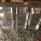 Vintage Lot Of 3 Clear Acrylic Lucite Cube Display Base Block Brick 7   x 4   x3   