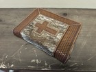 Leather Cowhide Bible Cover Hand Tooled Studded Cross Western 9 5 x7 