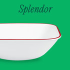 Corelle Splendor 22 Oz Square Glass Cereal soup Bowl  Set Of 6 - Red Banded