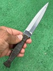 Double-edged Military D2 Steel Blade Hunting Dagger Boot Knife Throwing Sheath