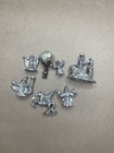 Fantasy Pewter Figures Lot Of 7 Wizards Dragon Castles Unicorns Lot View 