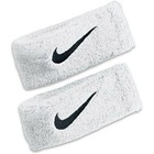 Nike Swoosh White Black Football Bicep Bands 2 Pack