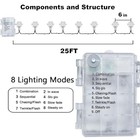Christmas Snowflake String Lights  2 Pack Total 100led 50ft Battery Blue