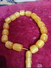 Vintage Faturan Bakelite Catalin Yellow Barrel Bead Tesbih Prayer Rosary 89g