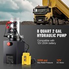 8 Quart Double Acting Hydraulic Pump Dump Trailer Power Unit 12v 2 1hp Sae  6