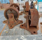 4 Vintage 4  Swivel Cast Iron Factory Industrial Caster Cart Wheels With 8  Base