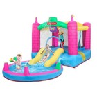 Inflatable Bounce House 2 Area Kids Jump Castle Water Slide Pool air Blower Us