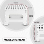 Folding Step Stool W  Handle     9 Inch Anti Slip Collapsible Stool     Holds Up To