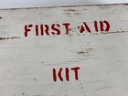 Vintage Folk Art First Aid Kit Wooden Wood Box Country 