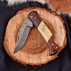 Custom Hand Made Forged Damascus Steel Folding Pocket Knife Everyday Carry 1103