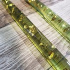 Vtg Lucite Confetti Candles Hempstead Creations 11 5  Taper Green Gold Fleck Mcm