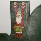 Vtg Hand Painted Wood    joy     Christmas Wall Decor W  Elves Gnomes P