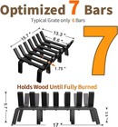 Fireplace Grate 17 Inch With 8 Support Legs Solid Steel Heavy Duty    