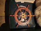 18  Brass Stylish Boat Ship Wheel Brown Wooden Steering Wheel Wall D  cor Gift