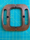 Vintage Sudberry House Bermuda Bag Hinged Purse Handle Brown Wood-grain