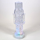 Large 12  Nutcracker Led Acrylic Glitter Motion Globe Light Table Mantel Holiday