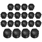 17mm Id Wheel Lock Lug Bolt Nut Cover Caps Caps For Audi Black