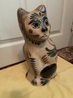 Vintage Tonala Mexican Pottery Cat -hand Painted Folk Art     Cat Lover 14   