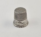 Vintage Sterling Silver Hand-etched Village Scene Antique Thimble Size 7 - 2 2g