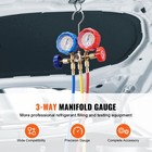 Ac Manifold Gauge Set 3-way Fit R134a R12 R502 Refrigeration Charging