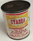 Vintage Itasca 2 Cycle Motor Oil Can 8oz Full Sealed Nos Westland Oil Minot Nd