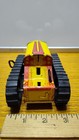 1950s Marx Wind Up Tin Tractor Toy Yellow  Metal Farm Antique-missing Farmer