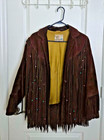 Pioneer Wear Women s Vintage Genuine Leather Fringe Jacket Brown Size 14