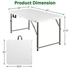 4ft Camping Folding Table Portable 3 Adjustable Height Office Camping Picnic Bbq