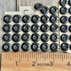 Large Lot Antique Black Glass Buttons Sew Through Germany Austria Rare