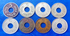 Complete Set Of Israel Palestine 5 Mils British Mandate Coins - Lot Of 8 Coins