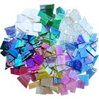 2 2lb Iridescent Stained Glass Mosaic Pieces Assorted Shapes For Crafts Decor 