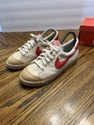 Vintage 1980s Nike All Court White Canvas Red Leather Shoes Sz 5 1 2 In Box