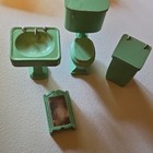 1931 Vintage Strombecker Dollhouse Vintage 1 12 Green Painted Bathroom Set