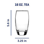 Ellendale Drinking Glasses 16 Ounces Set Of8 Durable Clear Glass Dishwasher Safe