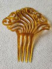 Vintage Art Deco Celluloid Hair Comb Amber  Tortoise